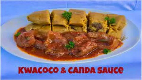 Kwacoco and canda sauce