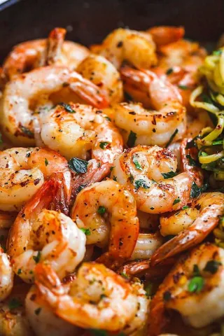 Gambas sautées à l'ail