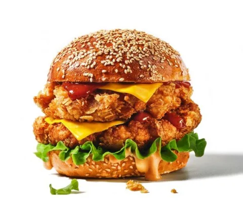 Double chicken cheeseburger