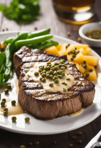Steak au poivre vert