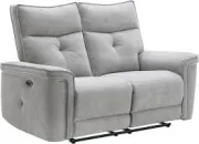 Canapé 2 places relax électrique en tissu gris BENJAMIN 2