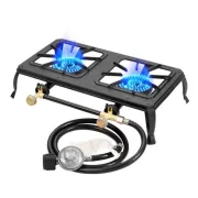Double Burner Cast Iron Flame Camping Stove  3