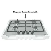 Plaque de cuisson Encastrable - EUROLUX - 4 Feux - Allumage Électrique - 60 x 60 Cm - INOX 4
