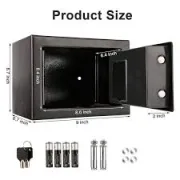 Mini coffre-fort avec clé et code PIN - Option de verrouillage du clavier 4