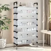 porte-chaussures en métal à 7 niveaux avec couvercle anti-poussière, étagère de rangement pour chaussures, support pour placard, entrée, salon 3