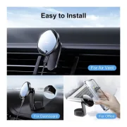 Chargeur de voiture sans fil - Baseus - support magnétique 15 W - pour tableau de bord et grille d'aération 5