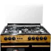  Cuisinière à Gaz Belle Vie - 5 feux - Pour bouteille à Gaz - 60 x 90 cm - Bois/Noir 2