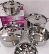 Assiettes de Service Inox Lot de 04 - 20CM , 22CM , 24CM & 26CM 4