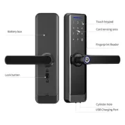 Serrure intelligente à empreinte digitale - Bouton de porte à clavier - Serrure avec code  4