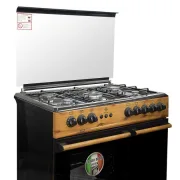  Cuisinière à Gaz Belle Vie - 5 feux - Pour bouteille à Gaz - 60 x 90 cm - Bois/Noir 3