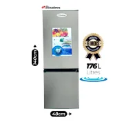 Réfrigérateur Combiné BINATONE - FR205 - Capacité 176 litres - 2 portes - 3 tiroirs - classe énergétique T - Gris  1