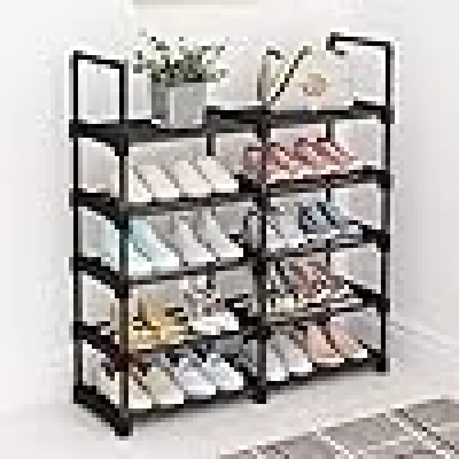 Range-chaussures, étagère à chaussures en métal à 5 ​​niveaux