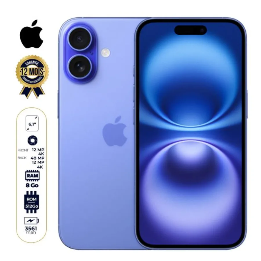 IPhone 16 - 512 Go - 8 Go RAM