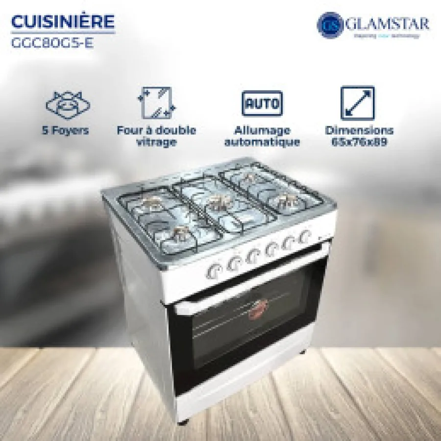 Cuisinière automatique Glamstar CGC80G5-E - 05 foyers 