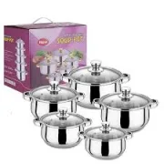 Assiettes de Service Inox Lot de 04 - 20CM , 22CM , 24CM & 26CM 1