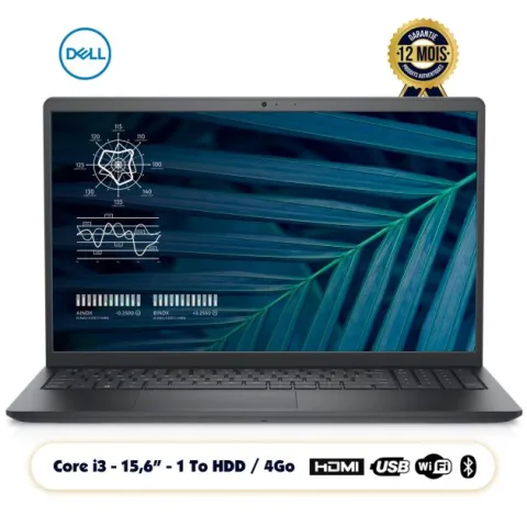 Dell Vostro 3510 Ecran 15.6 Pouces HD Intel Core i3 1115G4 256 SSD 4Go Ram Azerty