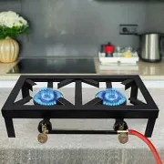 Double Burner Cast Iron Flame Camping Stove  1