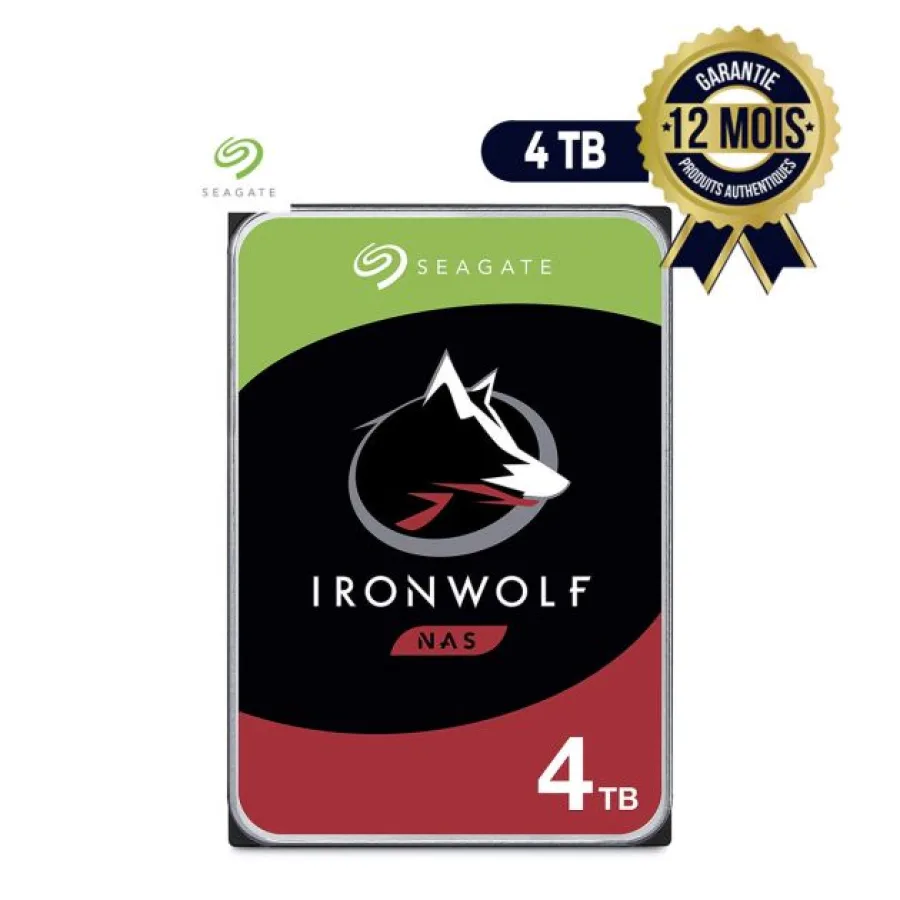 Disque dur interne Seagate IronWolf 4TB NAS HDD 3.5 pouces SATA III 6Gb/s ‎7200TPM 256MB Cache