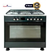 Cuisinière à Gaz - SUPER FLAME - Full option - 5 Feux - 60 x 90 cm - SF-FG9502GBZA - Grand four - Avec panneau de commande numérique - Gris Foncé 1