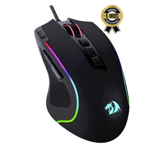 Souris filaire gaming Redragon, Predator DPI 11 boutons programmables 500 - 8000 DPI