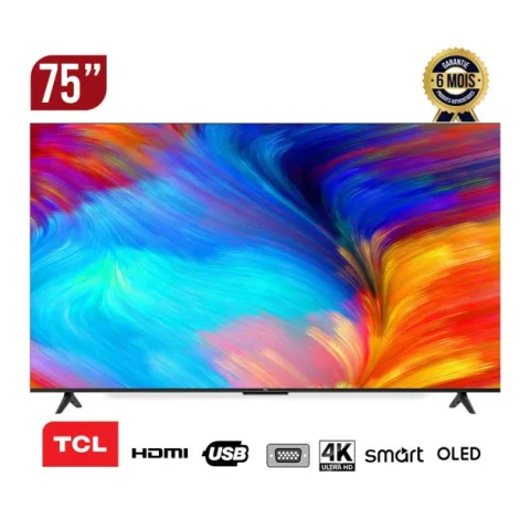 TV Smart 75 pouces TCL - 75P635 - TV QLED - Noir