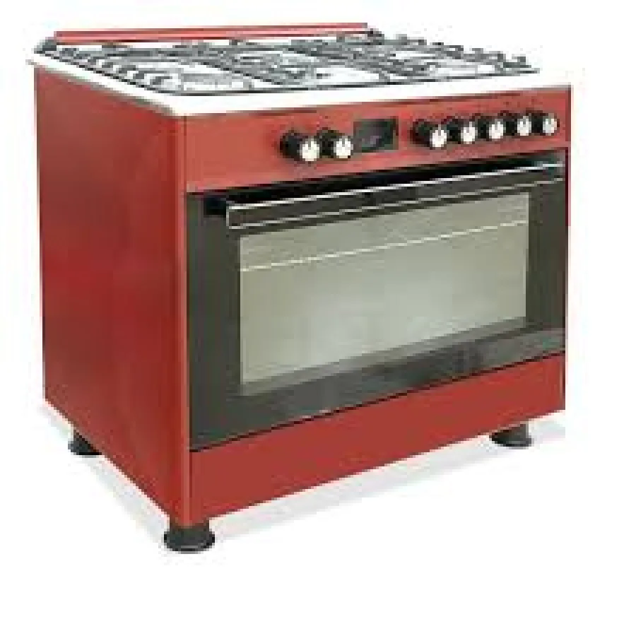Cuisinière à Gaz - SUPER FLAME - Full option - 5 Feux - 60 x 90 cm - SF-FG9502GBZX - Grand four - Avec panneau de commande numérique - Rouge