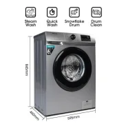 Hisense Machine à laver automatique de 6,0 kg , argent, lavage à la vapeur, chauffage intégré, argent 1