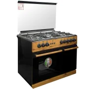  Cuisinière à Gaz Belle Vie - 5 feux - Pour bouteille à Gaz - 60 x 90 cm - Bois/Noir 1