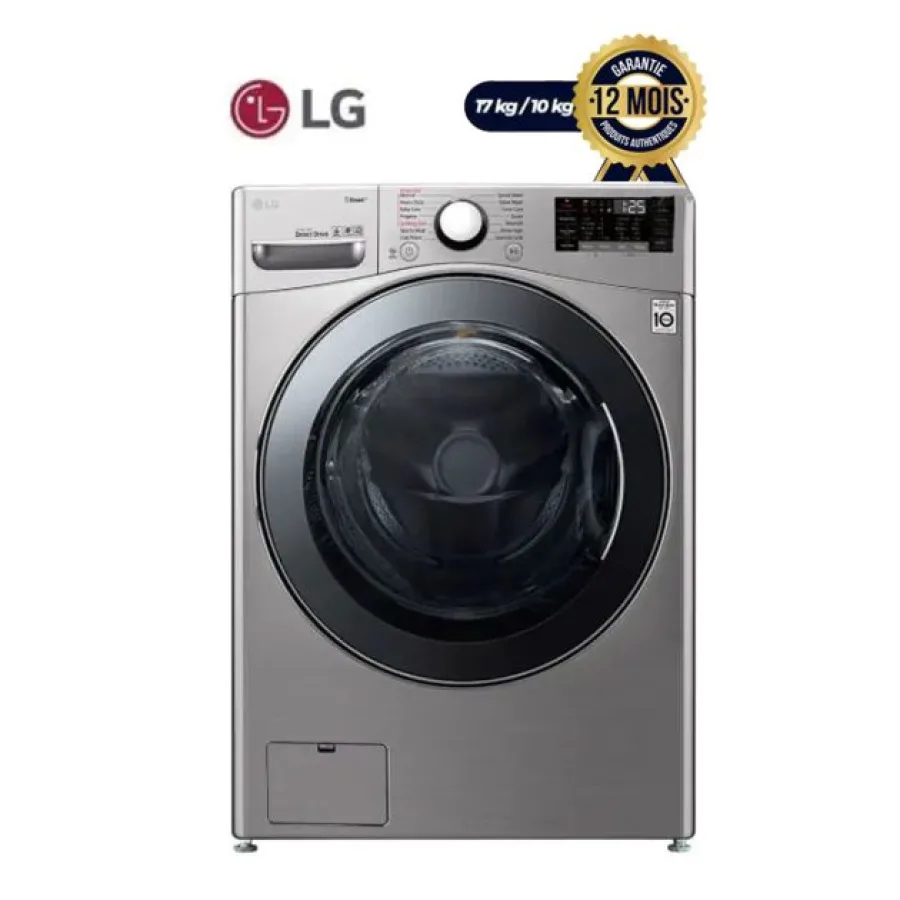 Machine à Laver Automatique ( Lavage et Séchage) LG - F0L2CRV2T2 - Lavante 17 Kg - Séchante 10Kg - Argent 