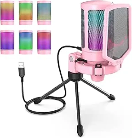 Microphone à condensateur en métal- FIFINE USB -K669B pour l'enregistrement des voix - Bleu