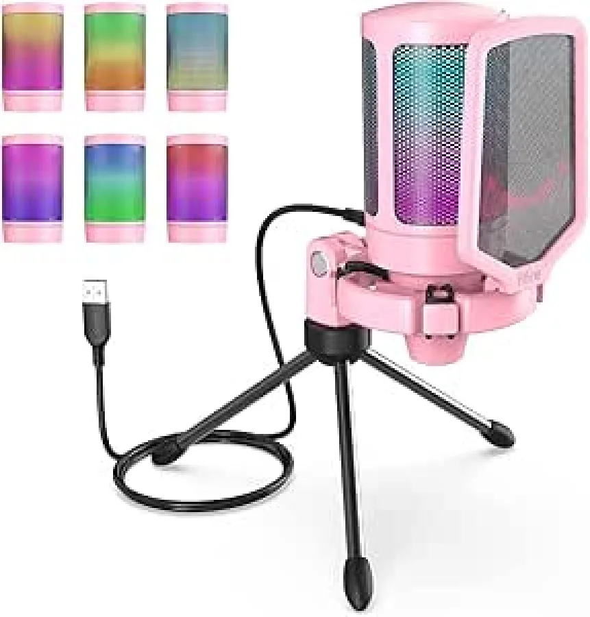 Microphone à condensateur en métal- FIFINE USB -K669B pour l'enregistrement des voix - Bleu