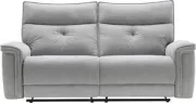 Canapé 2 places relax électrique en tissu gris BENJAMIN 1