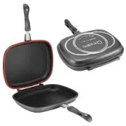 Poêle grill double face portable anti-brûlure 1