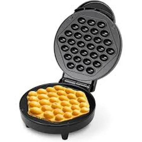 Gaufrier à œufs de Hong Kong pour un nettoyage facile, gaufrier à bulles double face 1000 W avec surfaces antiadhésives, gaufrier pour s'amuser au petit déjeuner