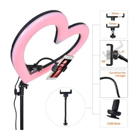 Ring light RGB - 10 pouces - Anneau lumineux en Cœur 