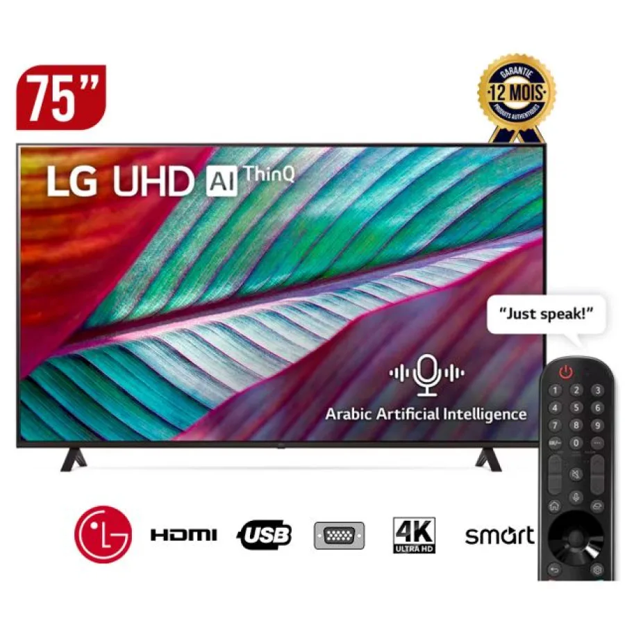 TV Smart LG - ULTRA HD - 75 pouces - 4K 75UR78006LL-WebOS Smart AI ThinQ, Magic Remote, AI Sound Pro (5.1.2ch) 2023